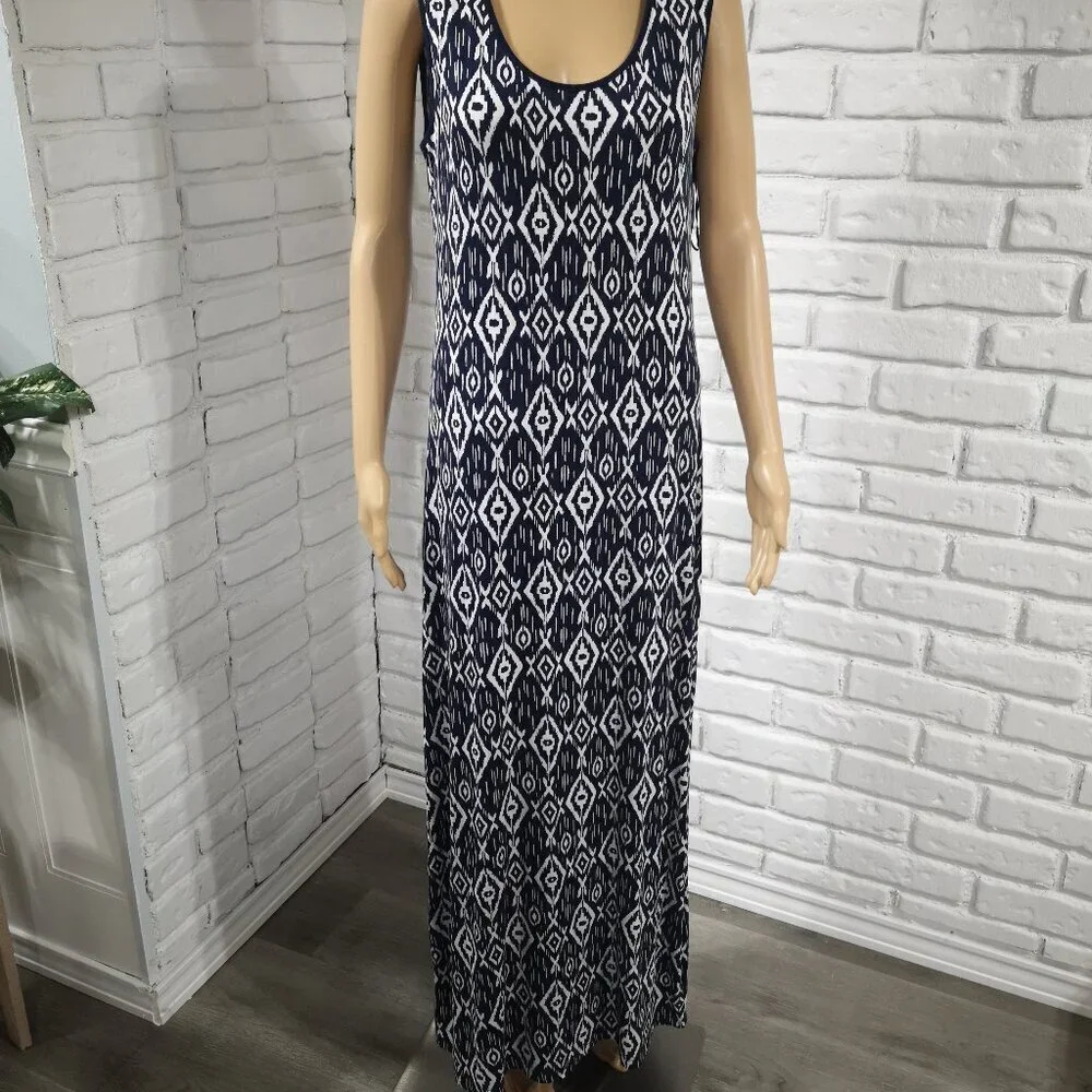 mario serrani maxi dress Ladies Dress, Ink Blue Print at Amazon Women's Clothing store there may be variations in color between the actual product and your screen. Mario Serrani Ladies Shift Dress,